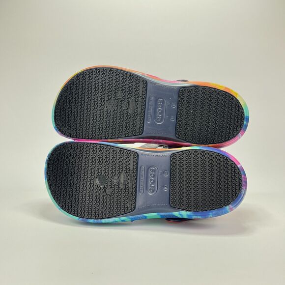 Crocs Multicolor Rainbow Tie Dye Bistro Clog Slip Resistant Shoes Men\'s Size 10